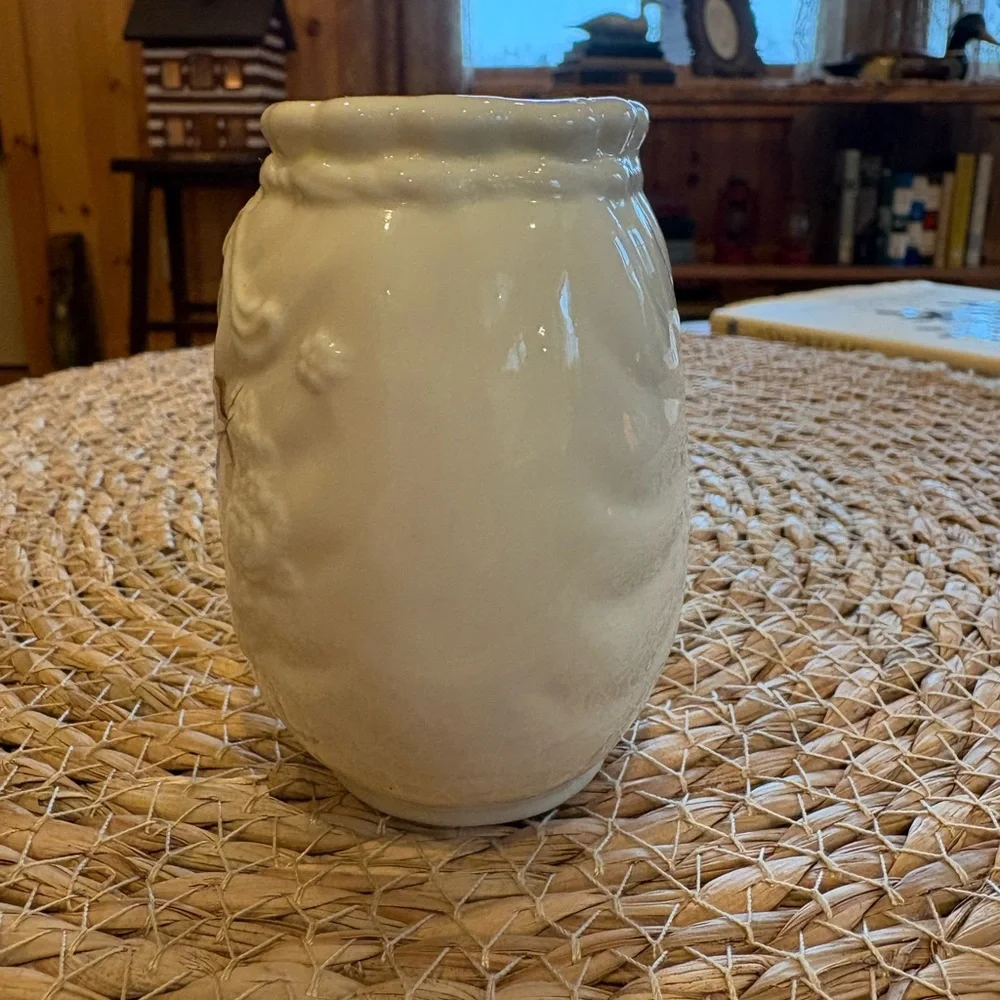 Floral Embossed Ceramic Vase